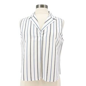 BANANA REPUBLIC FACTORY Poplin Cropped Sleeveless Popover Blouse M